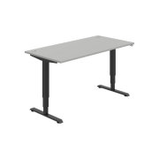 Pracovný stôl RUN, ZO, 3S, 160x64,5-130,5x80 cm, sivá/čierna