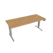 Pracovný stôl Motion, PO, 3S, 180x61 - 128x80 cm, dub/sivá
