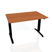 Pracovný stôl Motion, ZO, 3S, 120x61 - 128x80 cm, čerešňa/čierna