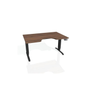 Pracovný stôl Motion Ergo, PO, 3S, 120x61-128x90 cm, orech/čierna