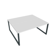 Pracovný stôl UNI O, 180x75,5x160 cm, biela/čierna