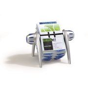 Rotačný stolový vizitkár na 400 vizitiek VISIFIX Flip VEGAS strieborný/modrý